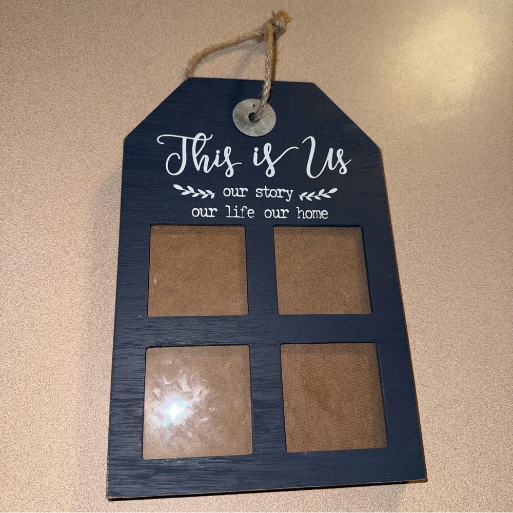 4 photo frame this is us our story our life our home navy blue white